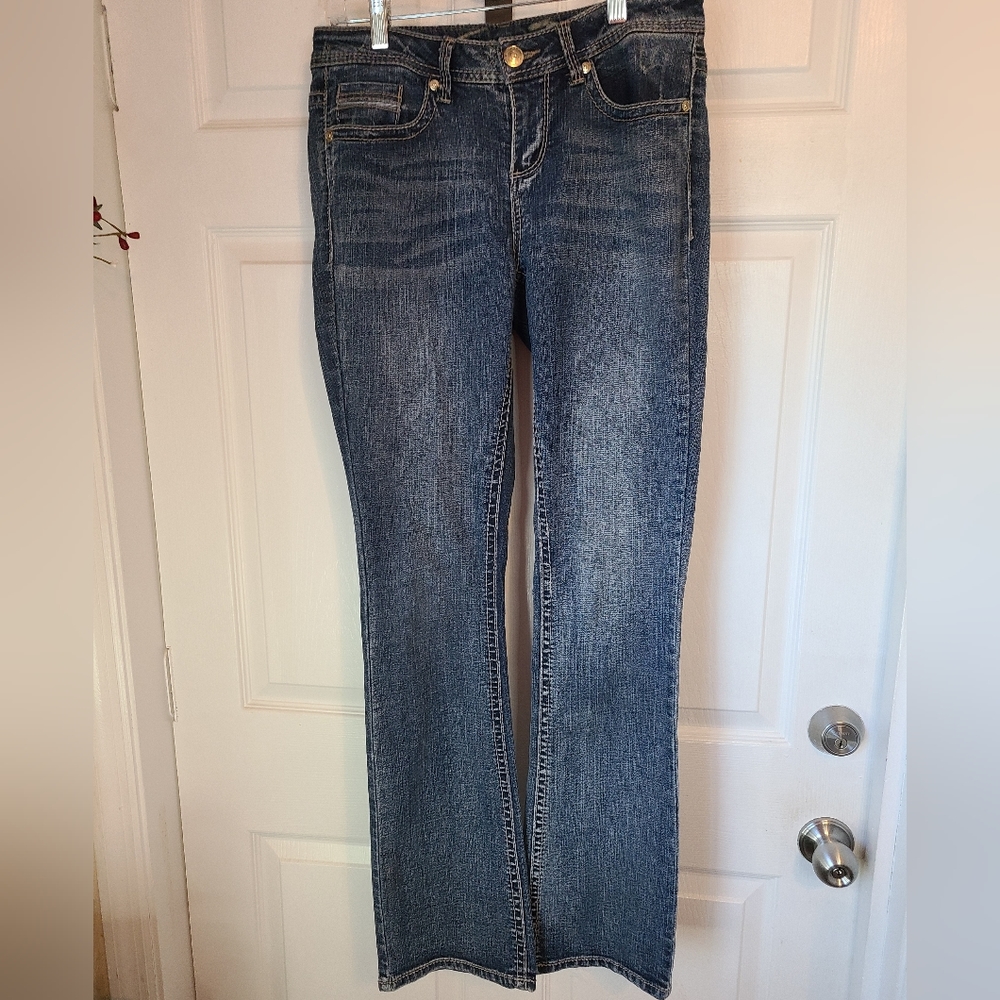 (913) Seven7 Woman's Premium Slim Boot Jeans, Size: 4, Color: Denim Blue